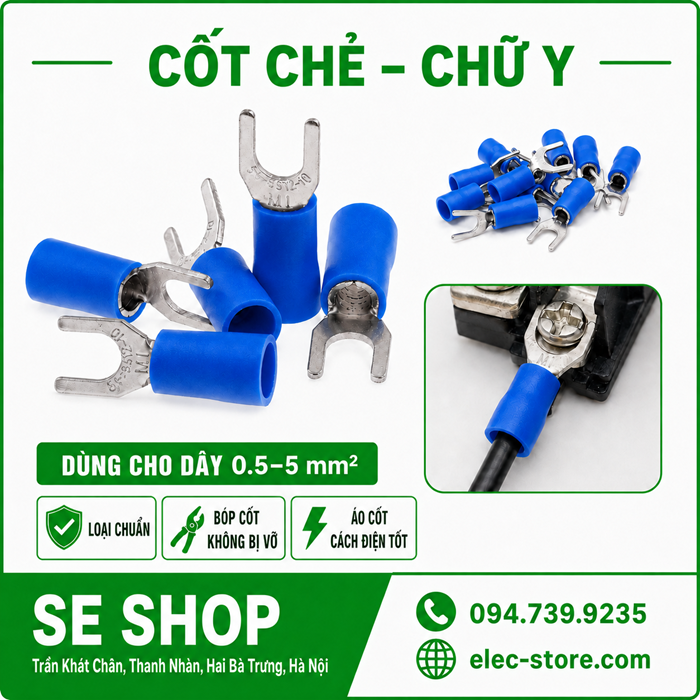 Đầu Cosse Chữ Y – Cosse Chỉa ⚡ Fork Terminal / Spade Terminal