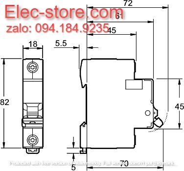 Schneider EZ9F34125 - Easy9 MCB - 1P 25A - C curve - 4500 A - 230 V