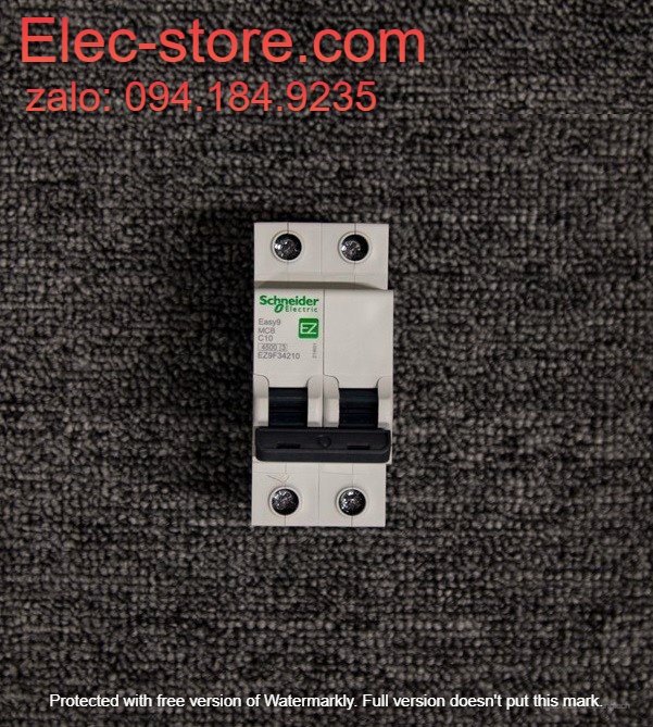 Schneider EZ9F34210 - Easy9 MCB - 2P 10A - C curve - 4500 A - 230 V