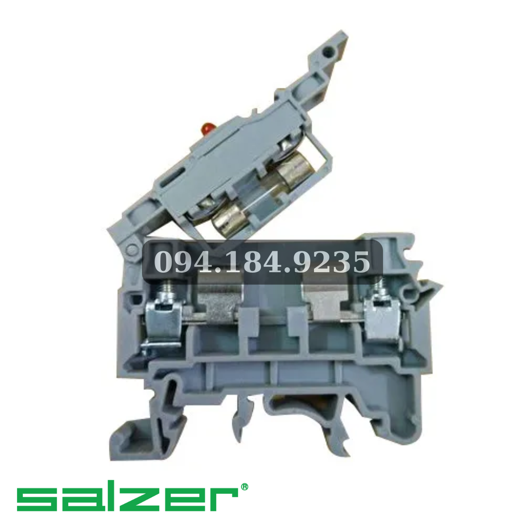 Cầu đấu dây mắt rời F4UL - Cầu đấu có cầu chì CF4UL - Cầu đấu cầu chì Ø5×20/25 F4U(L) | Có đèn chỉ thị, 6.3A 750V - Cầu đấu connectech Salzer