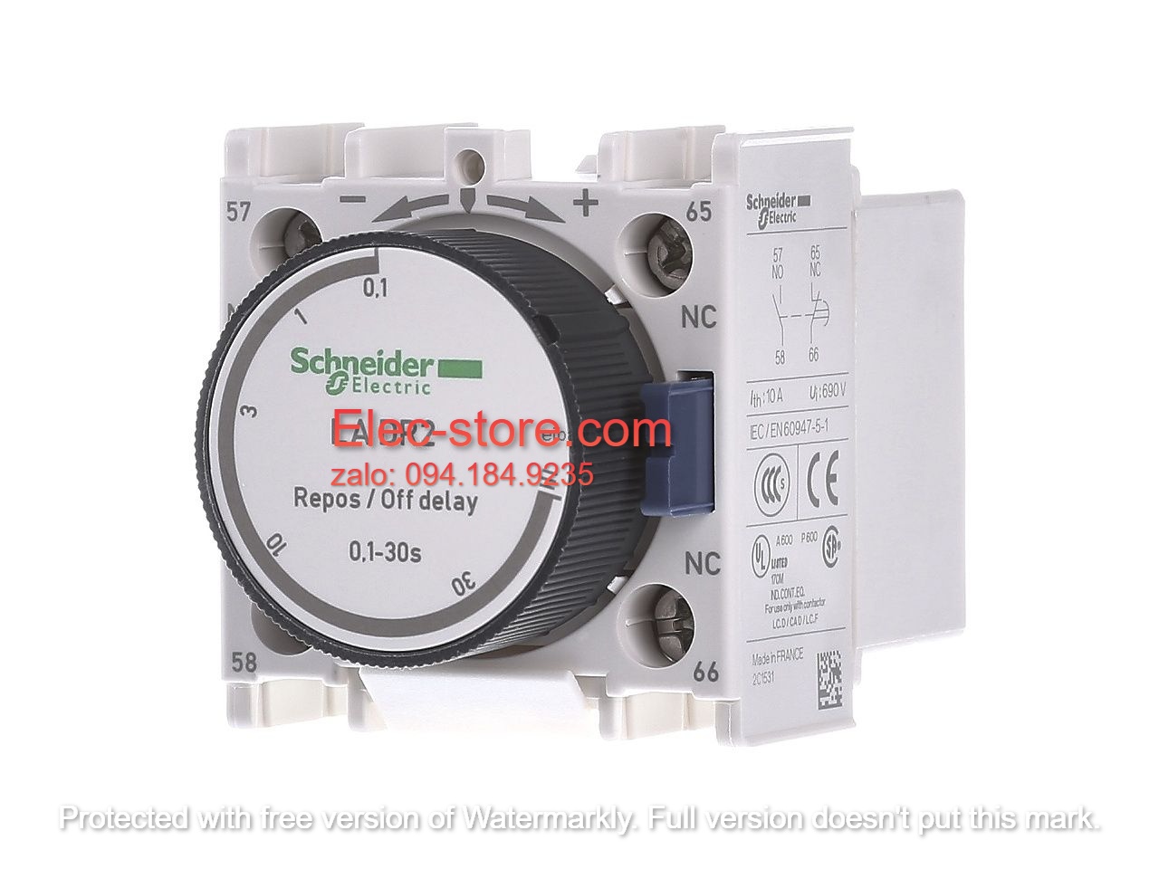 Khối tiếp điểm phụ trễ thời gian LADR2 Schneider - Off Delay LADR2 - Bộ Hẹn Giờ Tắt 0.1-30S - Tiếp Điểm Phụ LC1D
