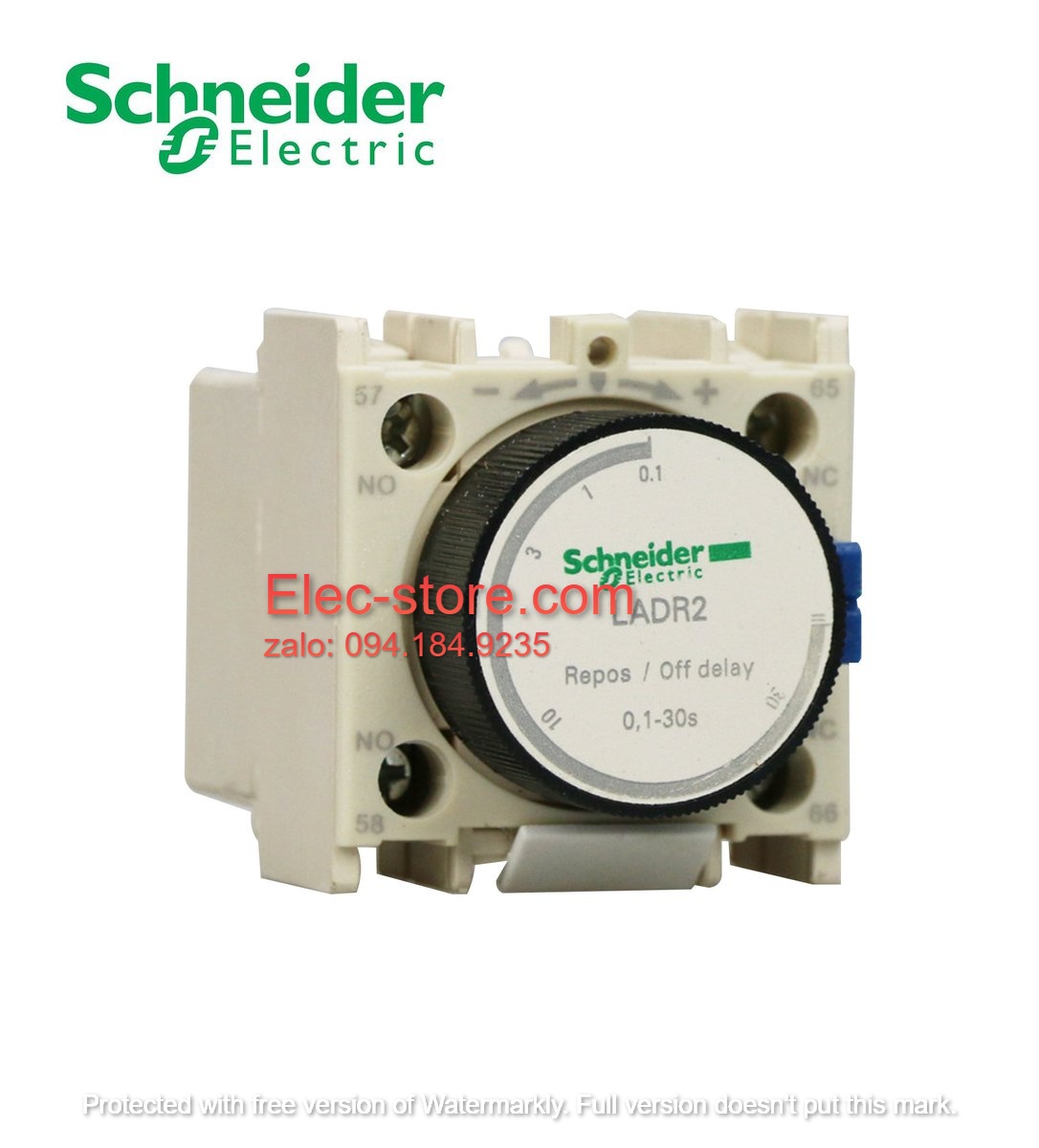 Khối tiếp điểm phụ trễ thời gian LADR2 Schneider - Off Delay LADR2 - Bộ Hẹn Giờ Tắt 0.1-30S - Tiếp Điểm Phụ LC1D