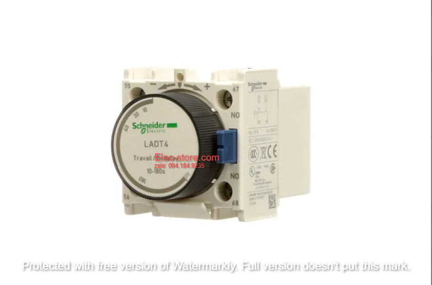 Khối tiếp điểm phụ trễ thời gian LADT4 Schneider - On Delay LADT4 - Bộ Hẹn Giờ Bật 11-180S - Tiếp Điểm Phụ LC1D - Tiếp điểm Schneider