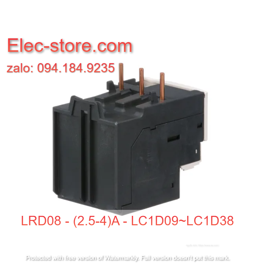 Relay Nhiệt Schneider - LRD series - Đuôi Nhiệt Schneider LRD08 (2.5-4A) - rơ le nhiệt schneider