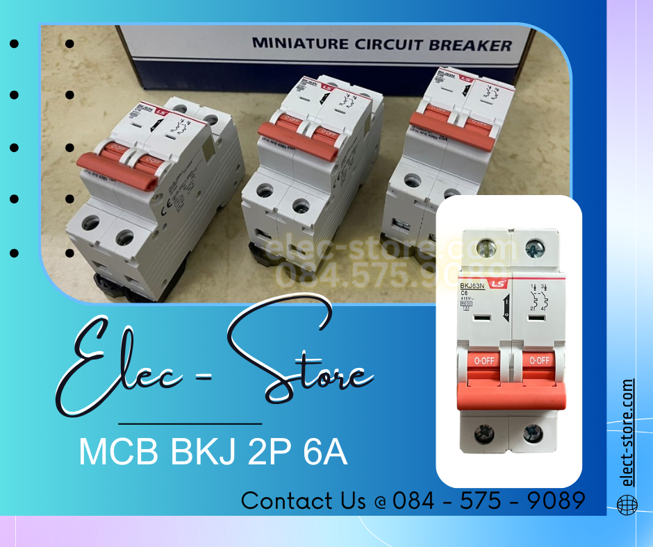 Automat MCB BKJ 2P 6A - Át MCB 2P 6A - BKJ 63N 2P 6A 6kA