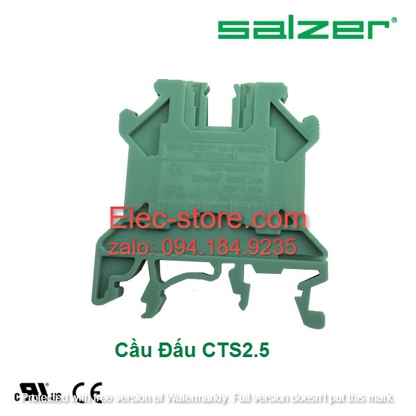 Cầu đấu dây mắt rời CTS2.5 - Cầu đấu mắt rời 0.5-2.5mm²  24A 750V - Cầu đấu mắt rời dùng cho dây 2.5mm - Cầu đấu connectech Salzer