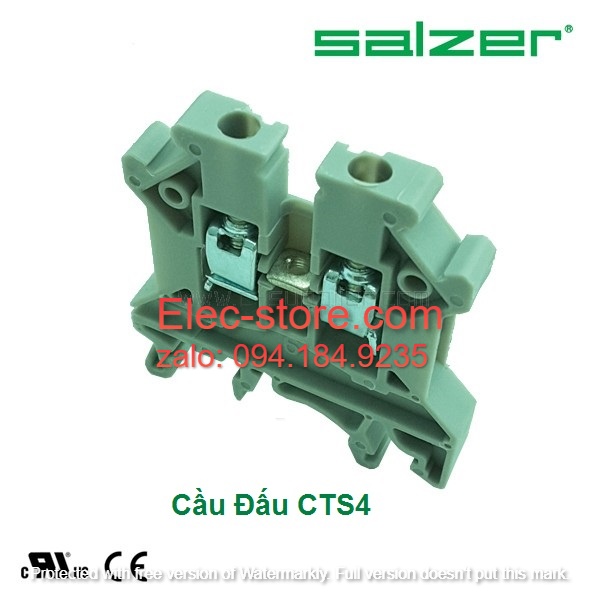 Cầu đấu dây mắt rời CTS4 - Cầu đấu mắt rời  0.5-4mm² 32A 750V - Cầu đấu mắt rời dùng cho dây 4mm - Cầu đấu connectech Salzer