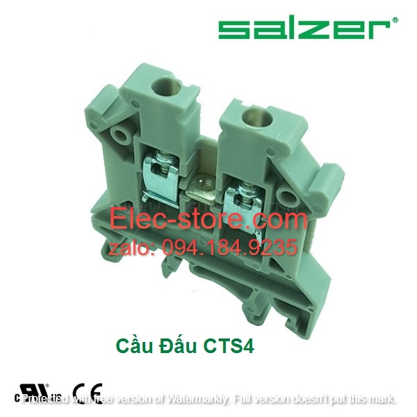 Cầu đấu dây mắt rời CTS4 - Cầu đấu mắt rời  0.5-4mm² 32A 750V - Cầu đấu mắt rời dùng cho dây 4mm - Cầu đấu connectech Salzer