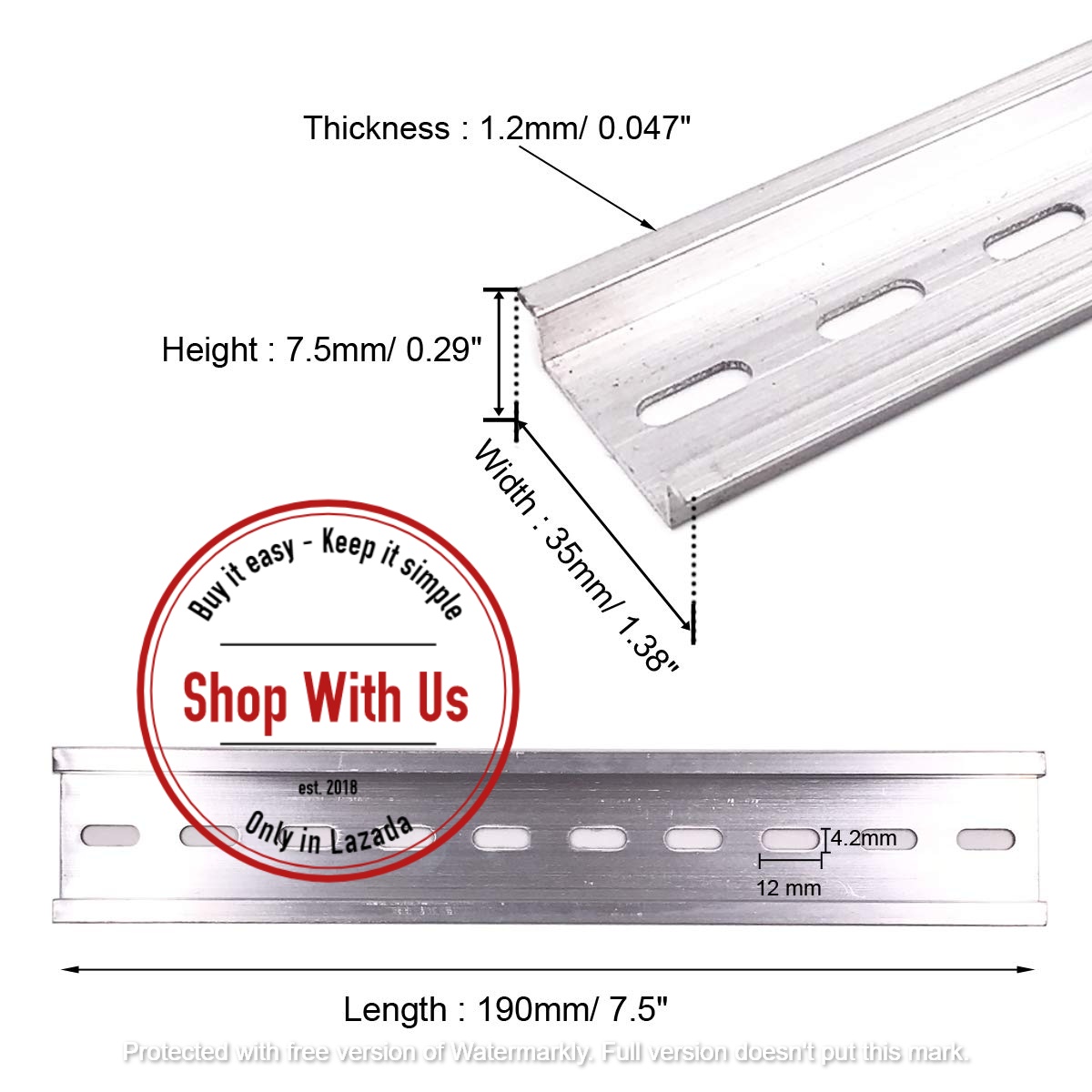 Thanh Nhôm - Din rail 35mm - Thanh Cài Thiết Bị