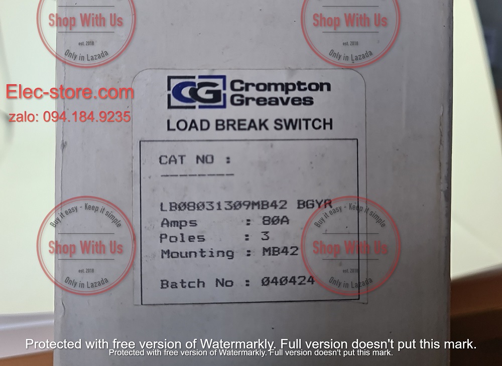 Công tắc LB080 3P 80A  On/Off - Công tắc chuyển mạch dòng điện ba pha LB080 313 09 MB42 BGYR- Chuyển mạch dòng 3P 80A 2 vị trí ON/OFF -  Công tắc xoay 2 vị trí đổi dòng 3P 80A - chuyển mạch Salzer