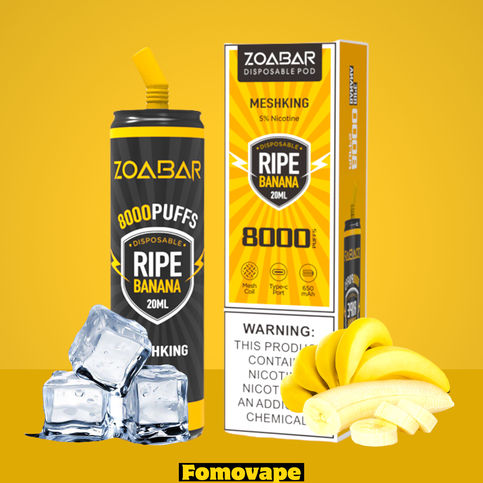 Pod dùng 1 lần ZOABAR 8000 hơi có kèm sạc - FOMOVAPE