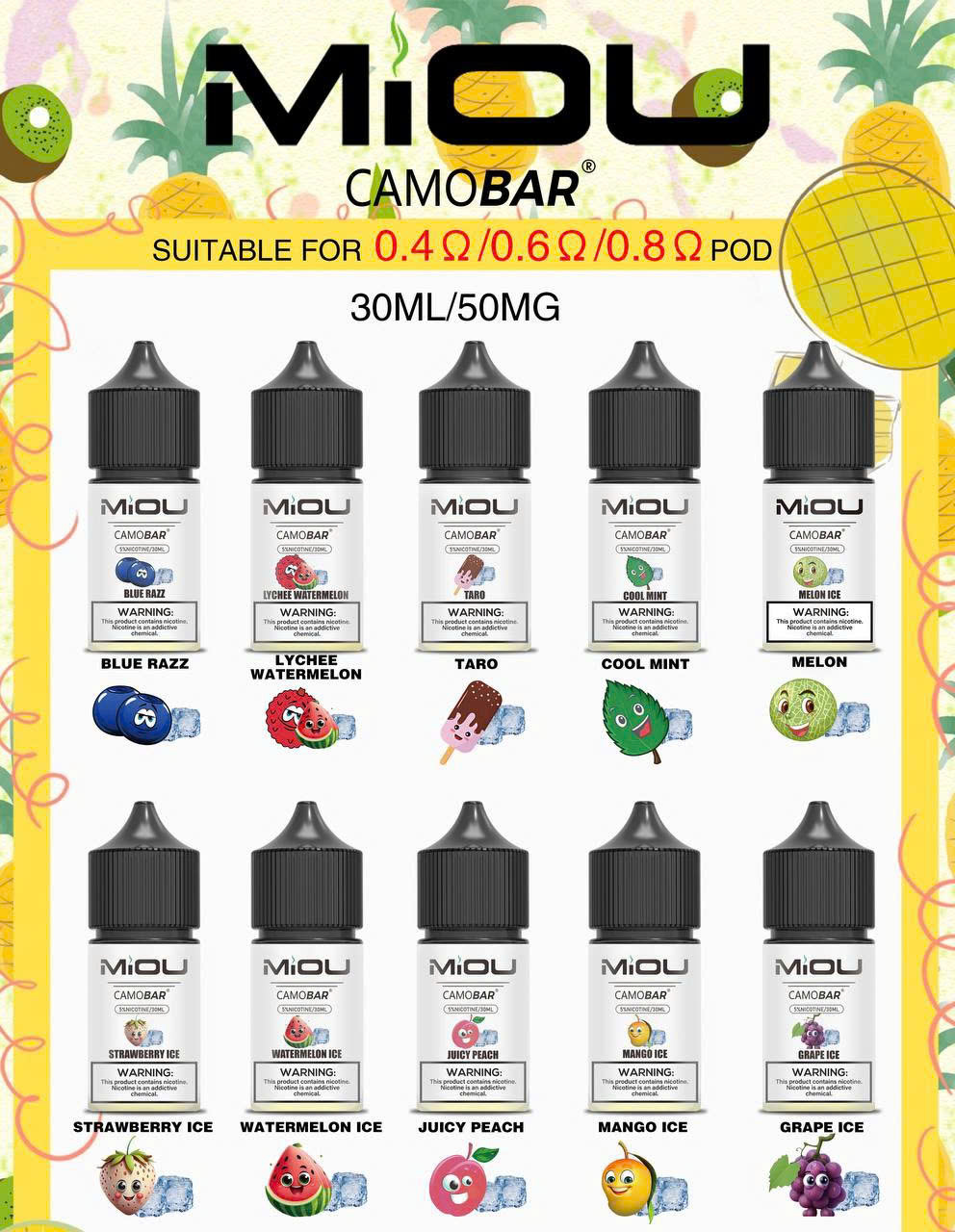 Tinh Dầu Salt Miou CamoBar 30ML/50MG