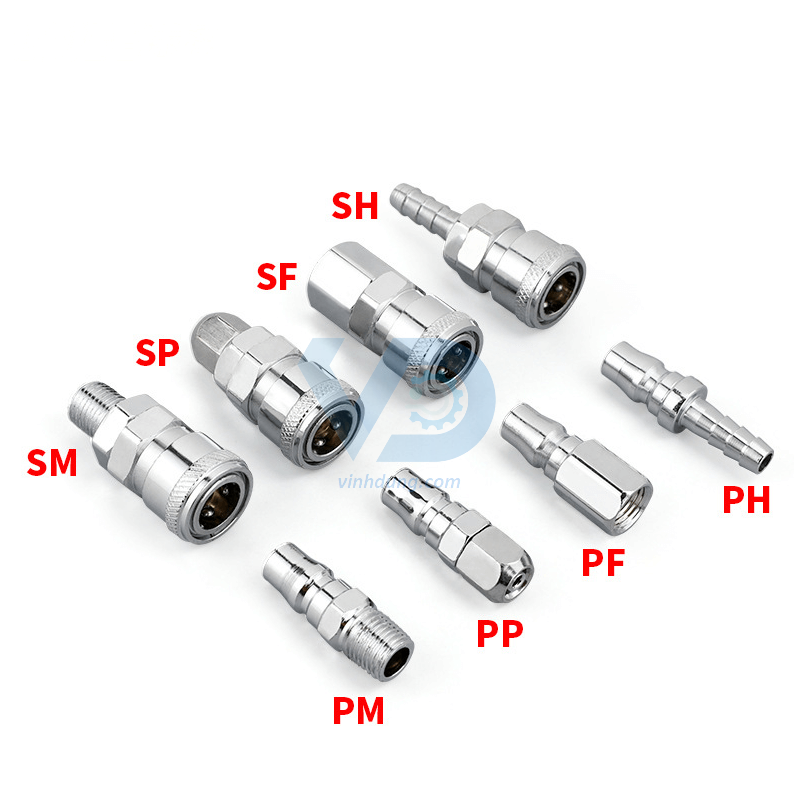 Đầu nối nhanh khí nén SP-PP/SH-PH/SM-PM/SF-PF