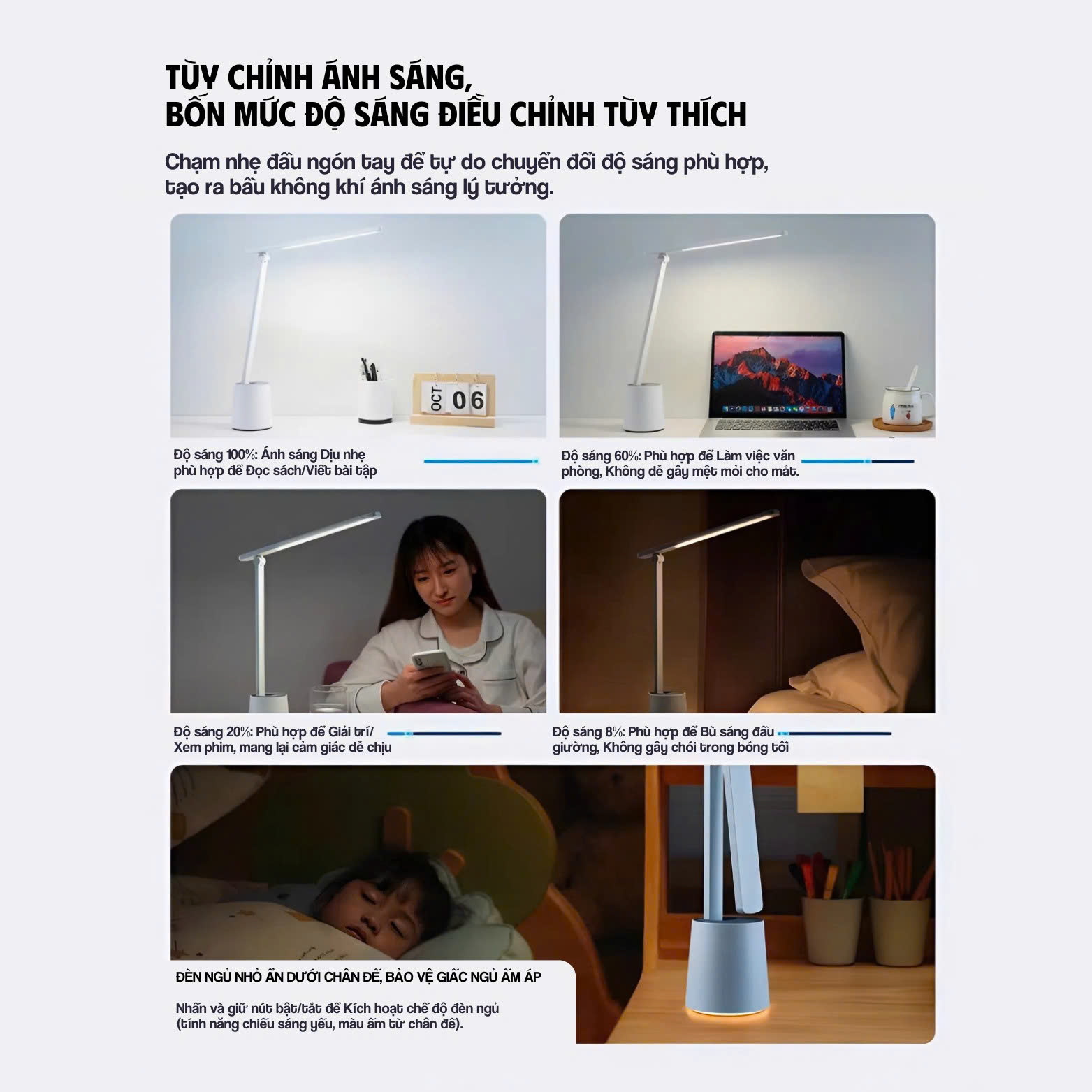 TIÊU CHUẨN VÀNG CHỌN ĐÈN HỌC CHỐNG CẬN CHO TRẺ GIÚP BẢO VỆ THỊ LỰC