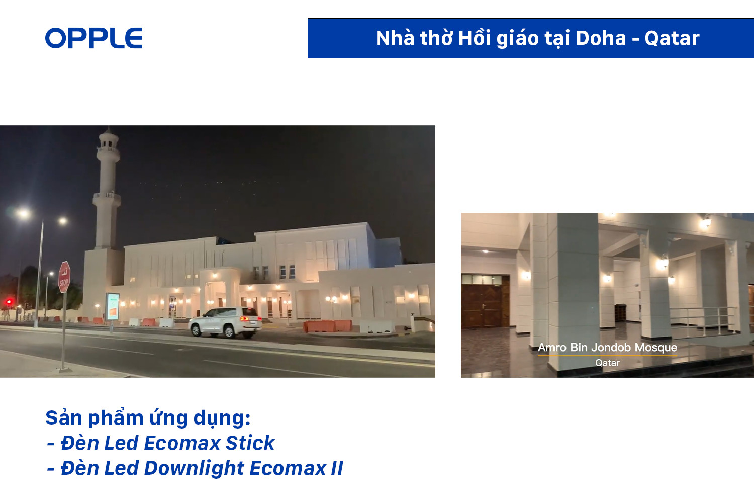 CHIẾU SÁNG NHÀ THỜ HỒI GIÁO AMRO BIN JONDOD TẠI DOHA - QATAR