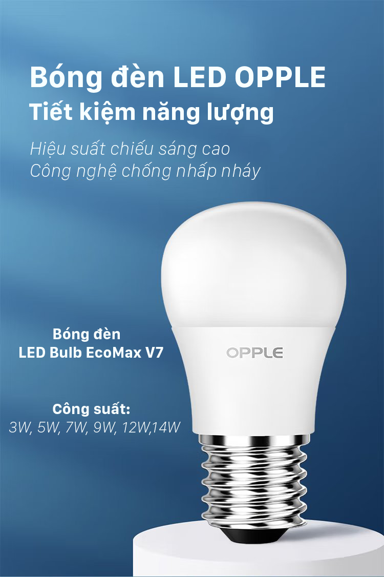 Đèn LED OPPLE EcoMax 1 Bulb A70 E27 14W V7 - Tiết Kiệm Năng Lượng - Hiệu Suất Chiếu Sáng Cao - Chính Hãng