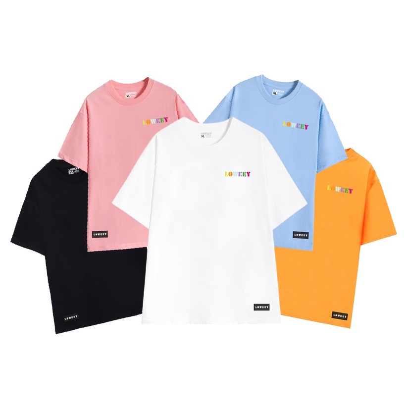 Áo thun form rộng nam nữ cổ tròn in hình mèo hoạ tiết LOWKEY cao cấp K0001 - Vải cotton 2 Màu đen - Trắng