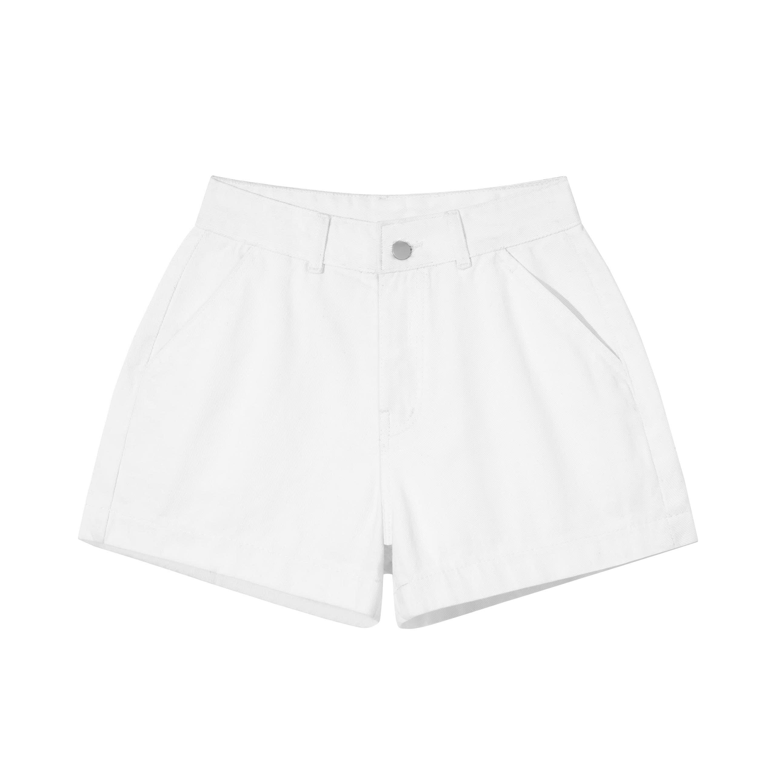 K2010 LOWKEY_QUẦN SHORT KAKI NỮ TRẮNG/ĐEN CHẤT VẢI DÀY DẶN, PHONG CÁCH BASIC
