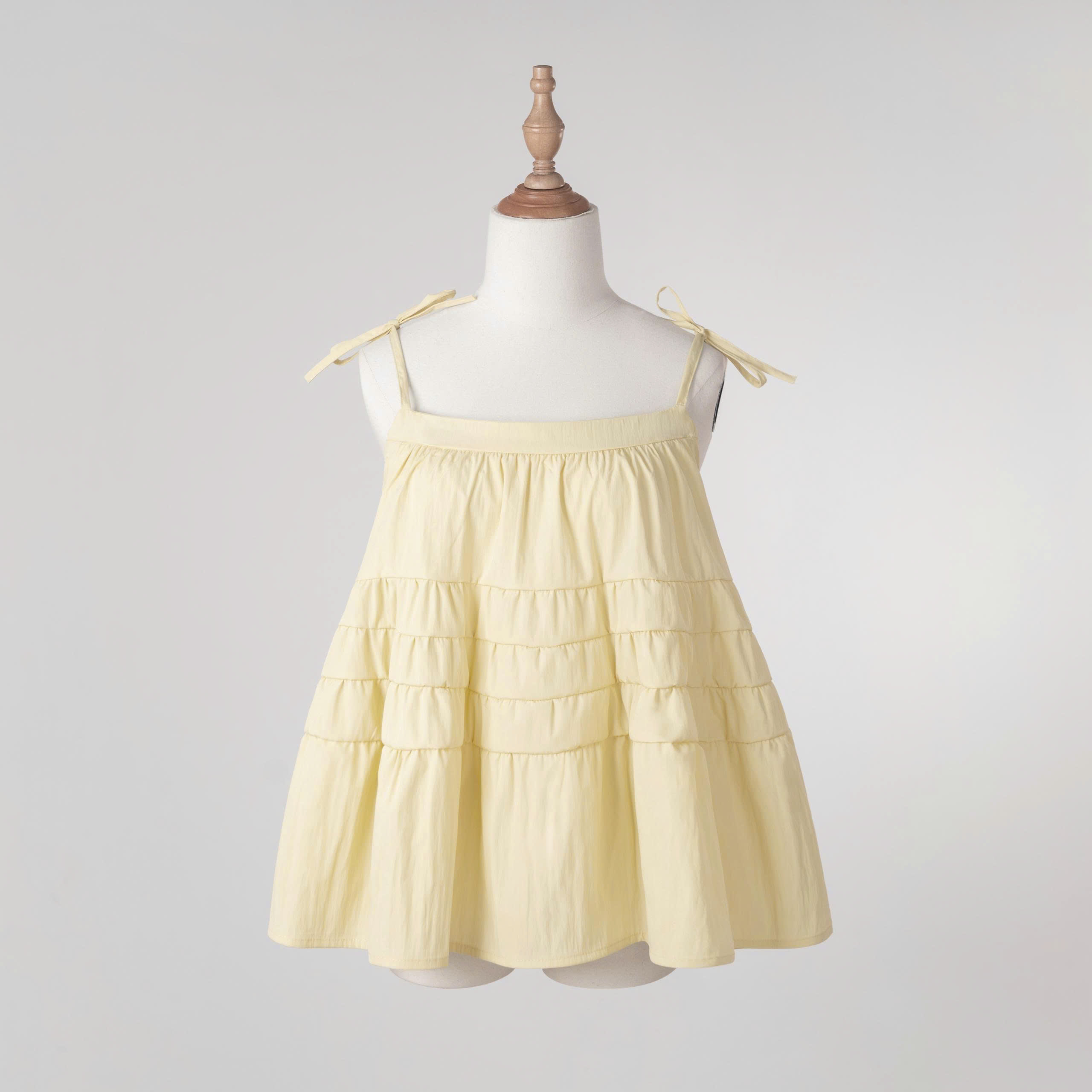 K5215 LOWKEY_ÁO HAI DÂY BABYDOLL TẦNG BỒNG XÒE VẢI DÙ NHĂN THOÁNG MÁT