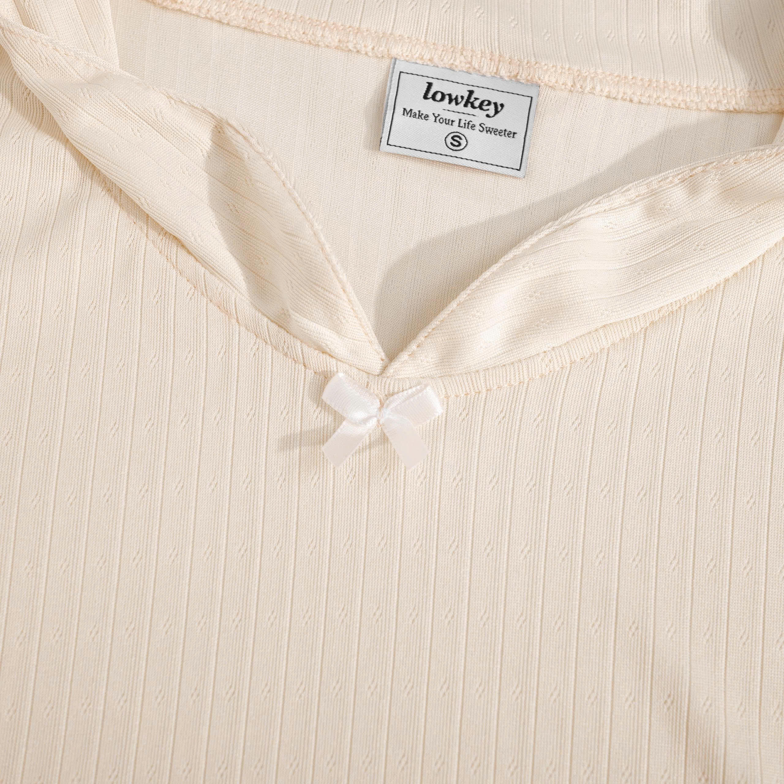 K5216 LOWKEY_ÁO THUN CỔ SEN TAY NGẮN NHÚN LAI BÈO CHẤT THUN COTTON HỌA TIẾT CO GIÃN, MỀM MẠI