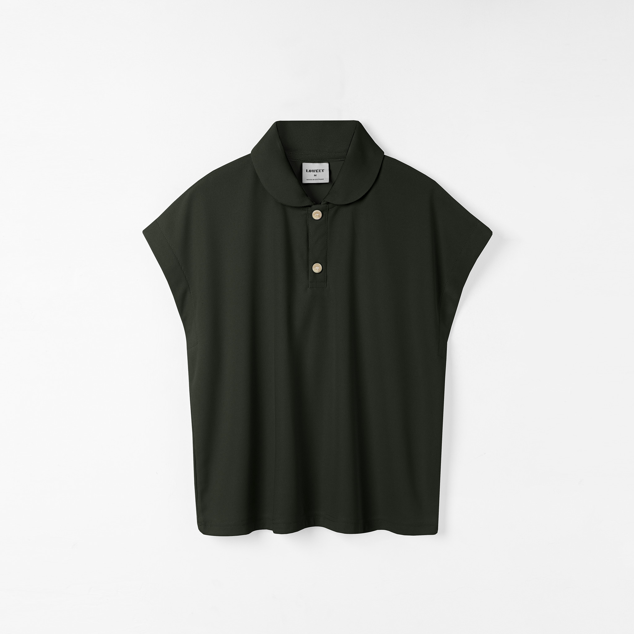 K5202 Áo thun polo trơn cổ sen tay hến