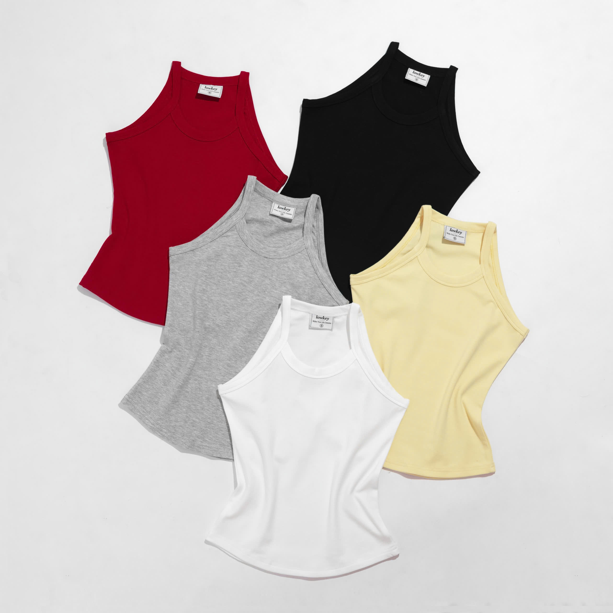 K5212 LOWKEY_ ÁO DÂY CỔ YẾM THUN COTTON BORIP CO GIÃN MỀM MẠI, THOÁNG MÁT