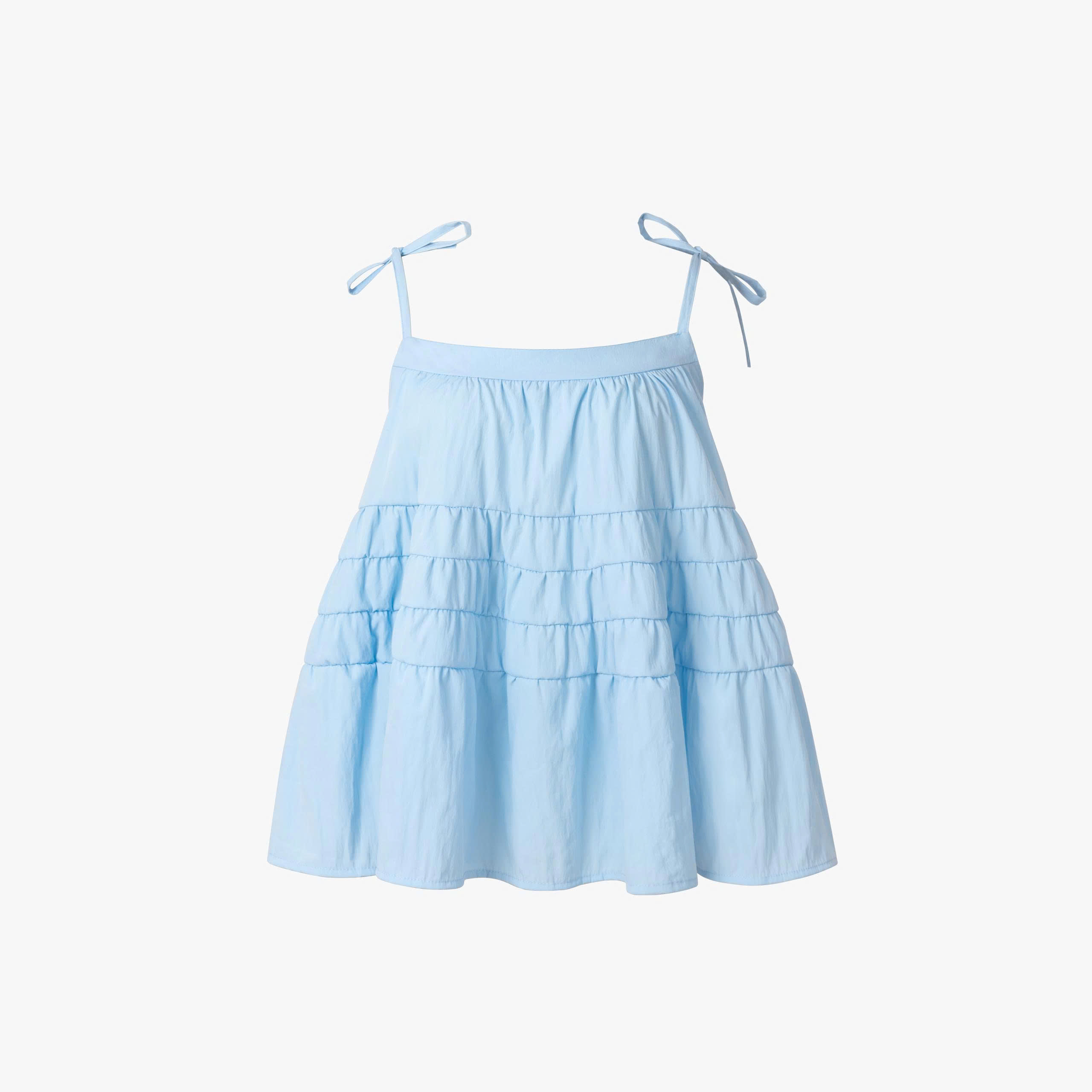 K5215 LOWKEY_ÁO HAI DÂY BABYDOLL TẦNG BỒNG XÒE VẢI DÙ NHĂN THOÁNG MÁT