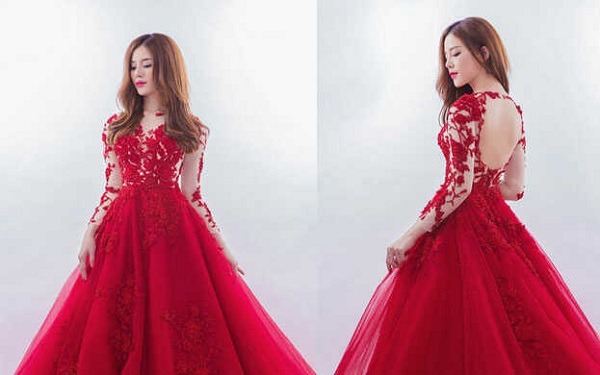 Váy cưới màu đỏ trễ vai tôn dáng | Đám cưới váy áo phồng, Đám cưới đỏ, The  dress