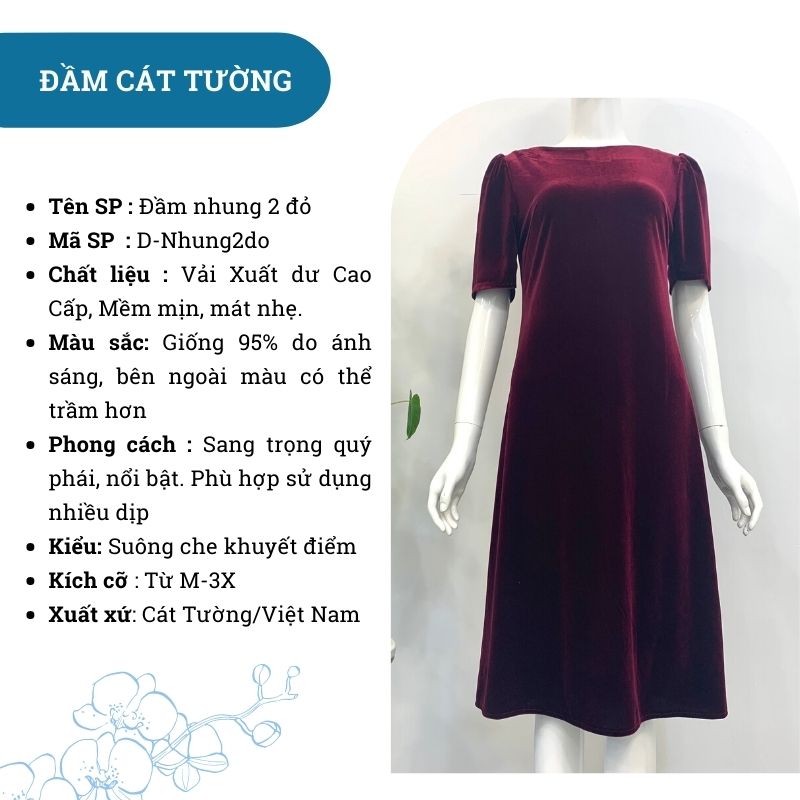 Đầm nhung cao cấp trung niên tặng bà, tặng mẹ nhung 2 đỏ - Thời ...