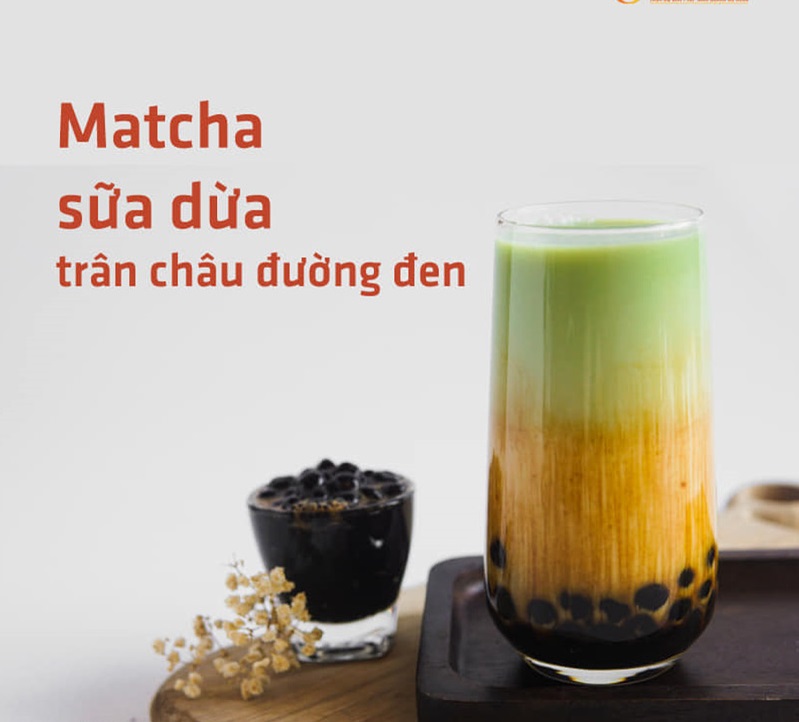 Sữa Dừa Trân Châu Đường Đen vị Matcha/ Khoai môn/ Socola
