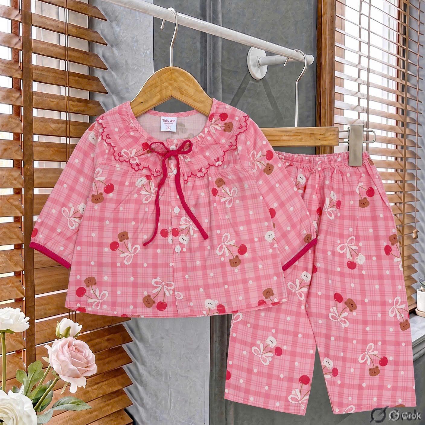 Bản sao của [xem kỹ bảng size] ĐỒ BỘ BÉ GÁI [13kg-46kg] Bộ tole tay dài quần dài cổ thêu - vải loại 1 [FREESHIP]