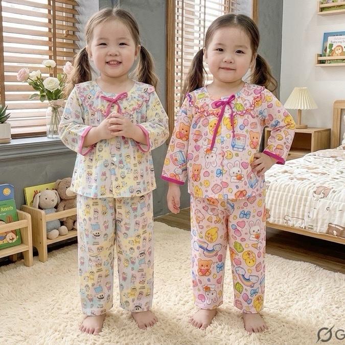 Bản sao của [xem kỹ bảng size] ĐỒ BỘ BÉ GÁI [13kg-46kg] Bộ tole tay dài quần dài cổ thêu - vải loại 1 [FREESHIP]
