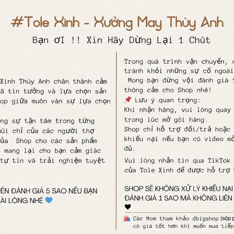 THƯ CẢM ƠN KÈM ĐƠN HÀNG - TOLE XINH