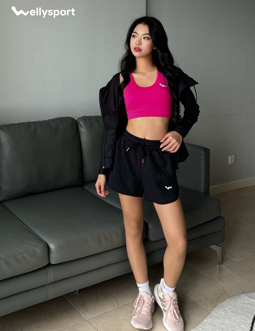 Áo Khoác Chống Nắng Nữ Running, Màu Đen Black, Welly Sport, Mã AKN06