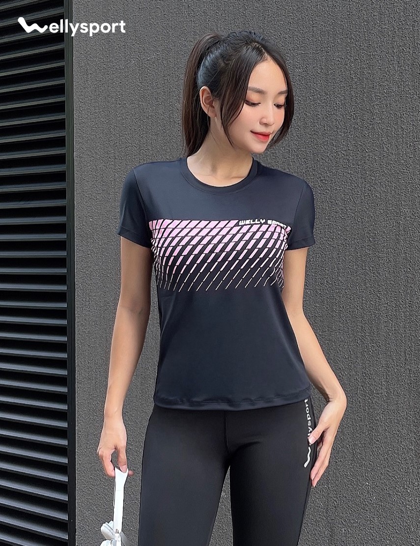 Áo Thun Thể Thao Nữ In Họa tiết, Welly Sport , Mã ANHT002