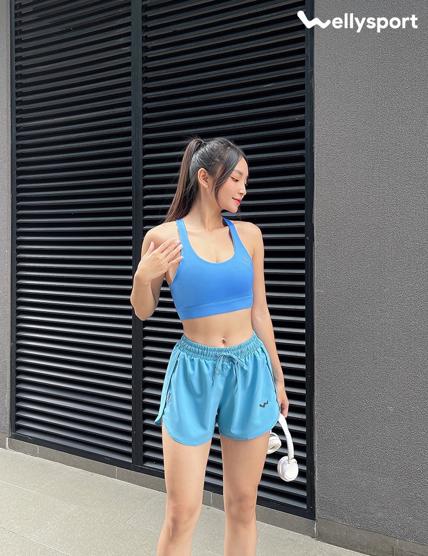Áo Bra Tập Gym, Yoga Nữ, Màu Xanh Royal, Welly Sport, Mã AOBR