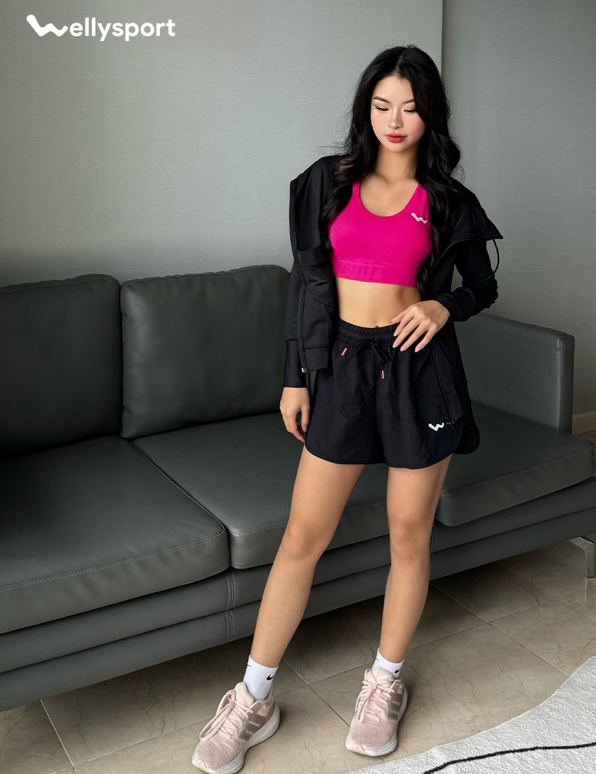 Áo Khoác Chống Nắng Nữ Running, Màu Đen Black, Welly Sport, Mã AKN06