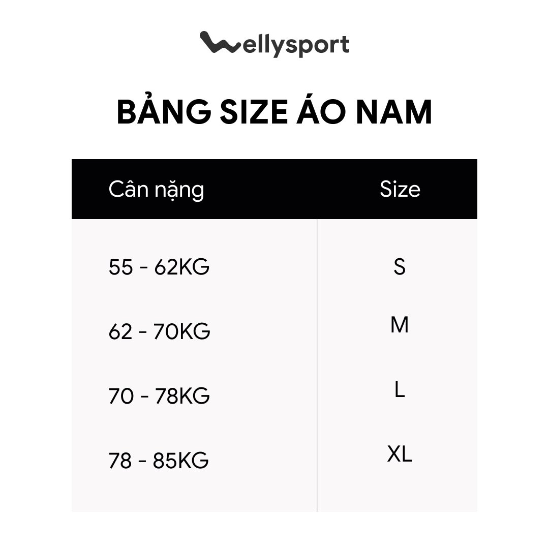 Áo Thun Nam Cao Cấp Welly Sport -  Màu Đen Black, Mã ANCGN008