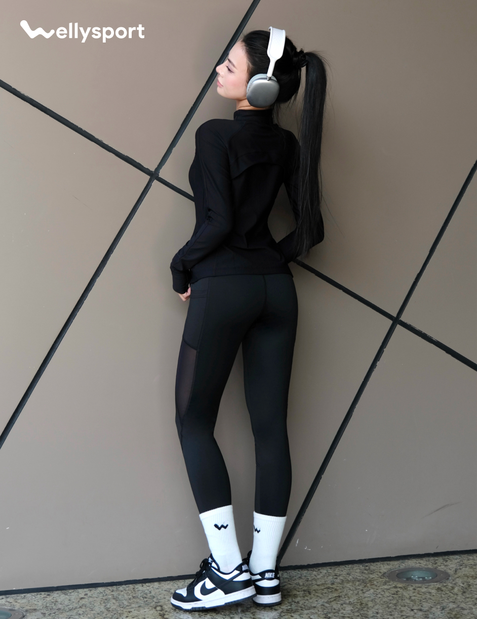 Áo Khoác Thun Gân, Màu Đen , Welly Sport, Mã ATGD