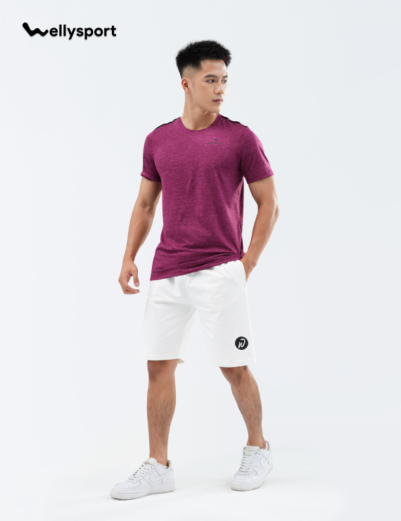 Áo Thun Nam Cổ Tròn Logo Ngực Trái - Màu Đỏ Đô, Mã ALGNT03