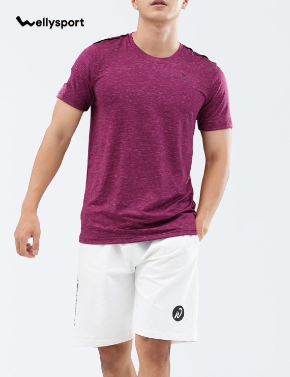 Áo Thun Nam Cổ Tròn Logo Ngực Trái - Màu Đỏ Đô, Mã ALGNT03