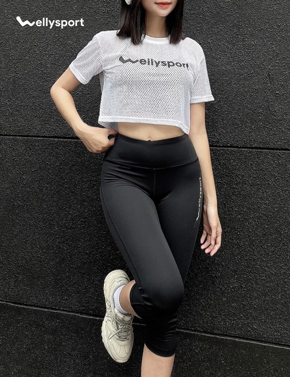 Áo Lưới Nữ Tập Gym, Yoga, Chạy Bộ, Welly Sport, Màu Trắng, Mã ALN01