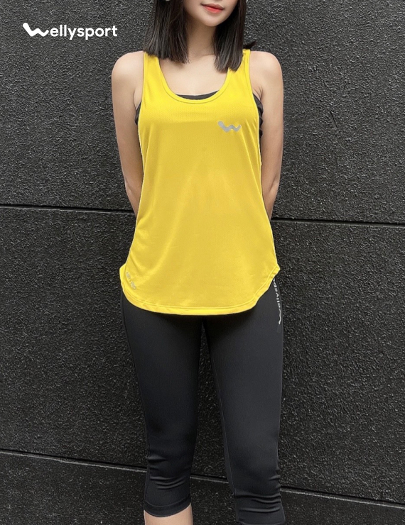 Áo Tanktop Tập Gym, Yoga Nữ,  Welly Sport, Màu Vàng Gold, Mã ATTN05