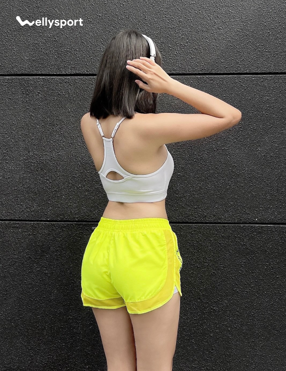 Quần Short Nữ, Tập Gym, Chạy Bộ, Màu Xanh, Welly Sport, Mã QSNX