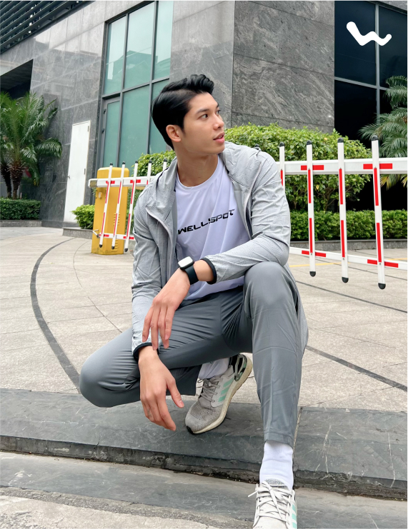 Áo Khoác Nam Running Jacket, Màu Xám Chấm, Welly Sport, Mã AKN02