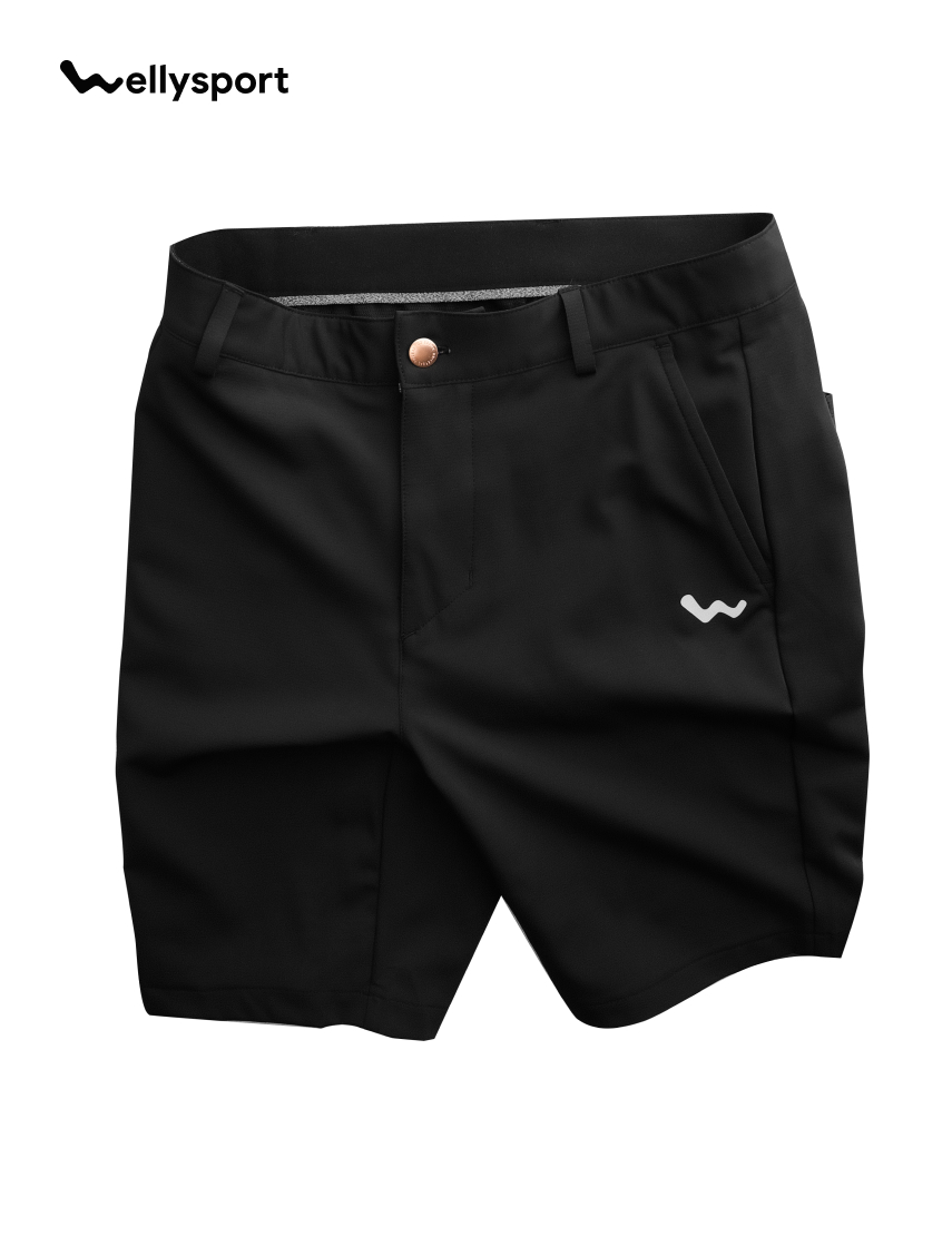 Quần Short Golf Nam Cao Cấp, Màu Đen, Welly Sport, Mã QG01