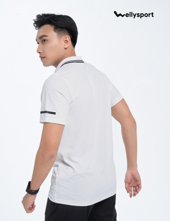 Áo Polo Thể Thao Nam Có Cổ, Màu Trắng, Welly Sport, Mã APLON