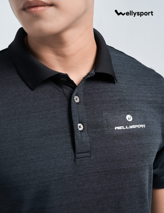 Áo Polo Thể Thao Nam Có Cổ, Welly Sport, Màu Đen Black, Mã APLON
