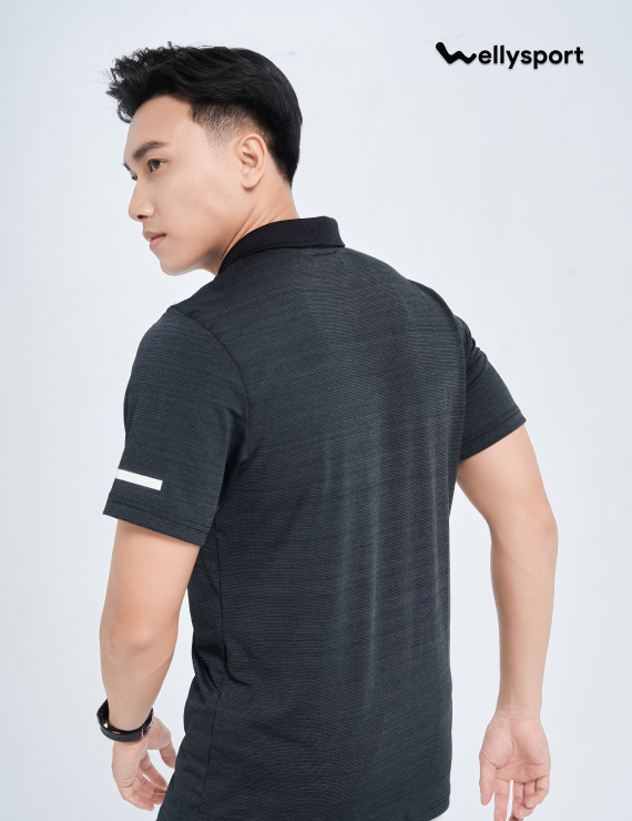 Áo Polo Thể Thao Nam Có Cổ, Welly Sport, Màu Đen Black, Mã APLON