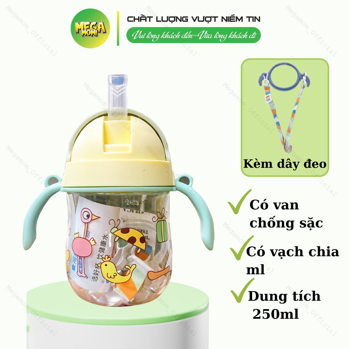Bình Heo nắp Gạt 250ml - Có van chống sặc